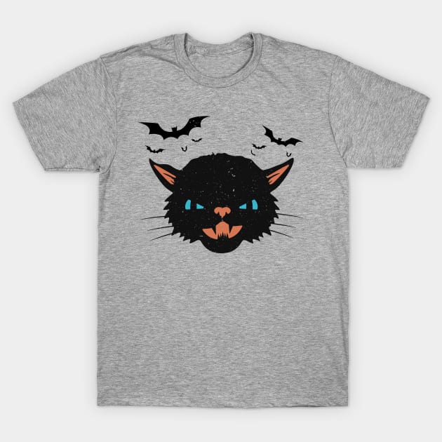 Black Cat Funny Halloween Apparel T-Shirt by Terrybogard97